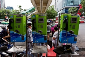 Public Phones in Bangkok, an enddangered Species