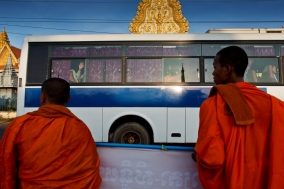 Roadblock on NR:5 during the Monk Walk; Justice brings Peace;