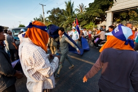 Roadblock on NR:5 during the Monk Walk; Justice brings Peace;