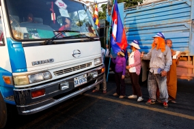 Roadblock on NR:5 during the Monk Walk; Justice brings Peace;