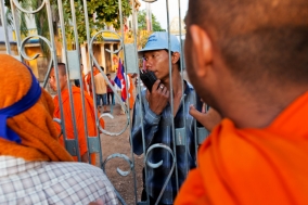 Roadblock on NR:5 during the Monk Walk; Justice brings Peace;