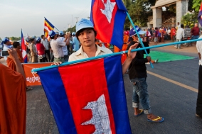 Roadblock on NR:5 during the Monk Walk; Justice brings Peace;
