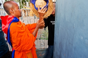 Roadblock on NR:5 during the Monk Walk; Justice brings Peace;